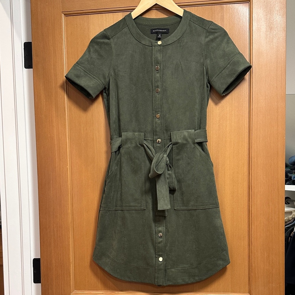 Banana Republic Faux suede safari dress size 00P